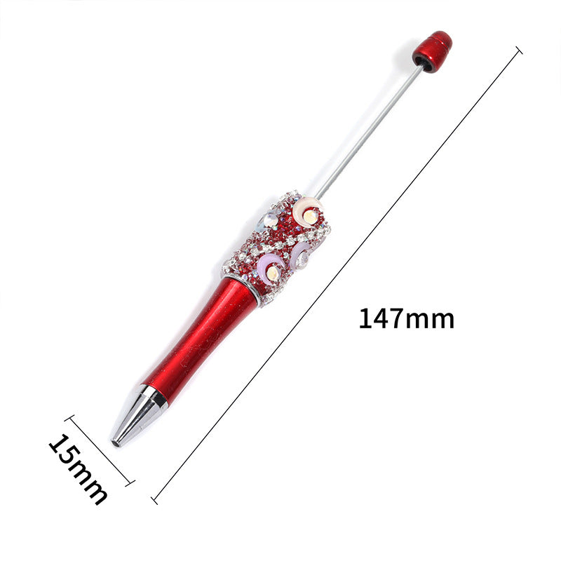 Wholesale 5pcs Creative DIY Moon Mermaid Beads Sugar Heavy Industries Water Diamond Chain Beads Multi Color Ballpoint Pen